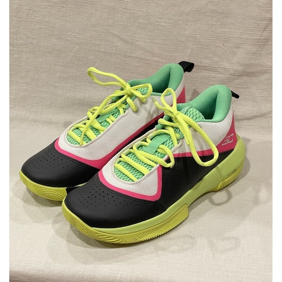 Under Armour Steph Curry SC 3ZER0‎ 4 GS \'WHITE VIS YELLOW\'  Basketball Shoes 6Y main image 0